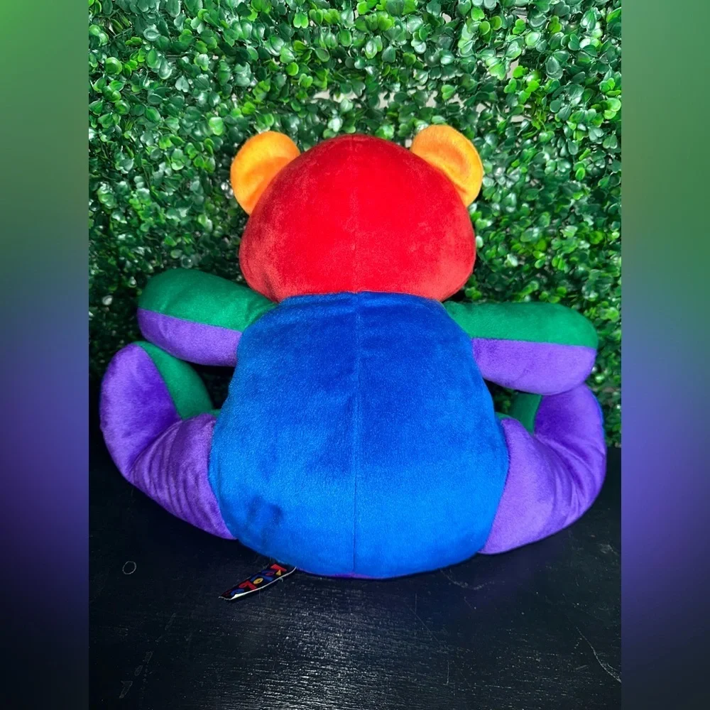 Vintage KOLOBE Stuffed Animal Teddy Bear Rainbow Plush